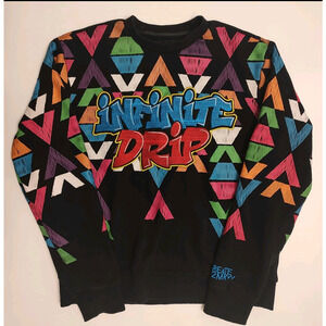 CREATE 2MRW Infinite Drip Sweater Large Pull-over Long Sleeves Flaw READ